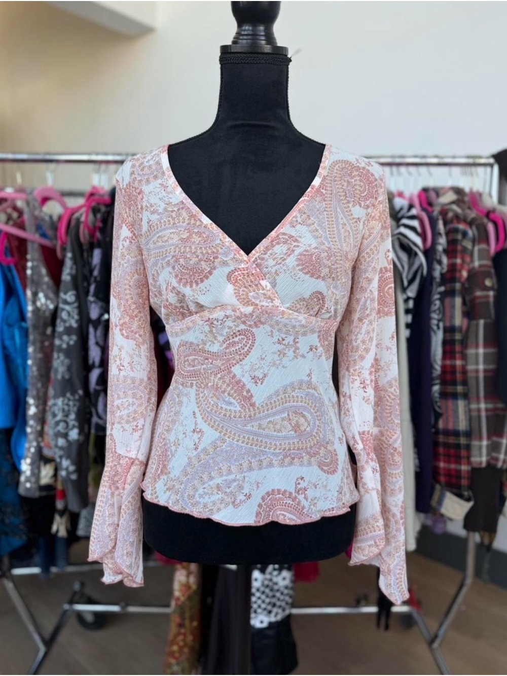 Vintage Y2K studio Y sheer paisley top! Fairycore / boho / coquette